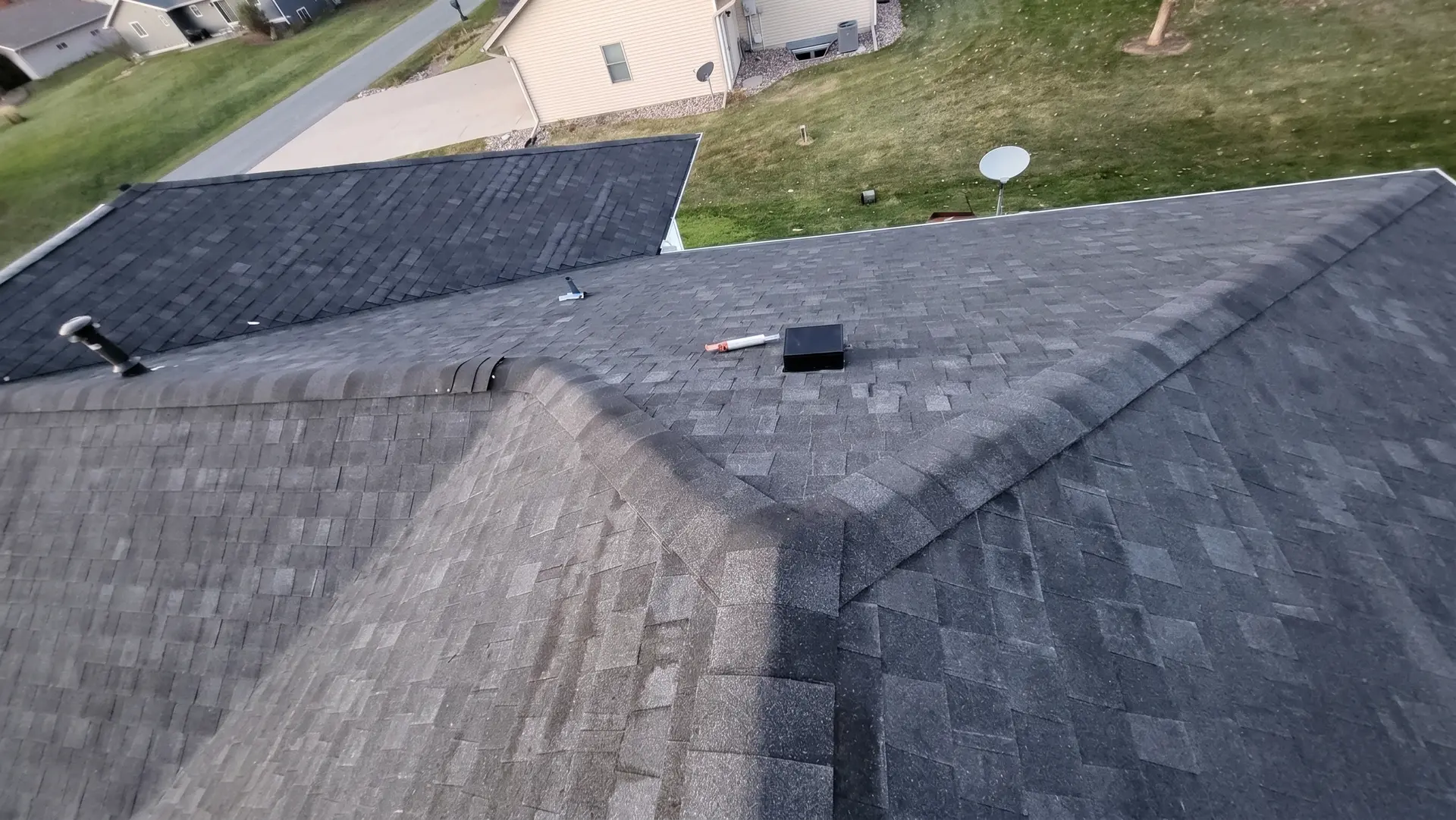 Asphalt roofing on a new construction home by Onsite Contractors